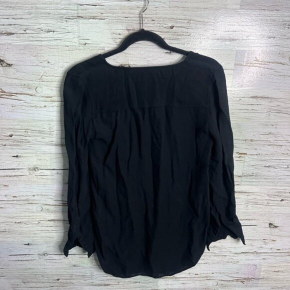 J. Crew Black 3/4 Sleeve Relaxed Blouse size 2 - Picture 7 of 9